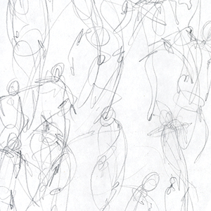 Quick expressive gesture drawings showing figures in dynamic motion