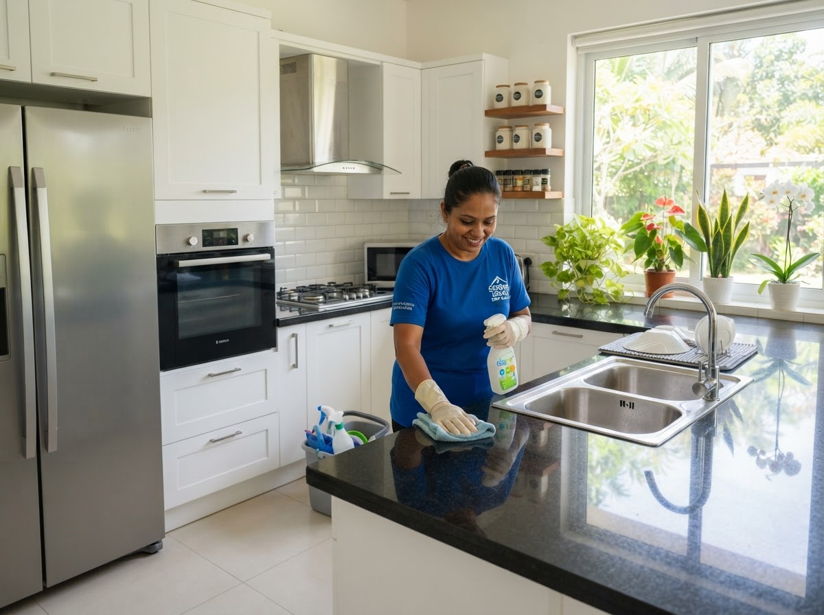 Spotless Sri Lankan kitchen after deep cleaning