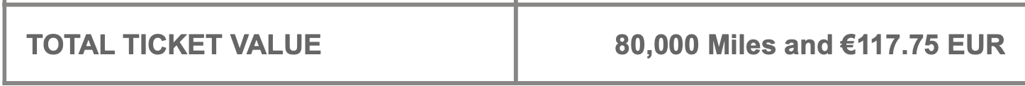 Abrechnung: 80.000 Meilen + 117,75 EUR