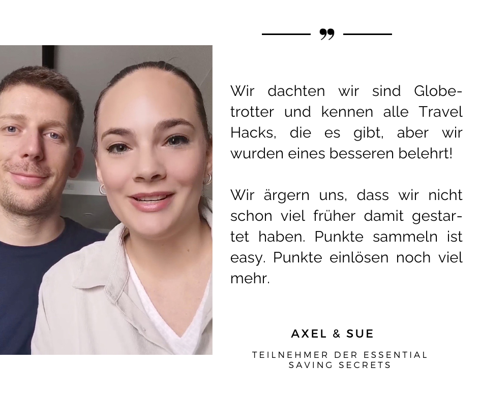Feedback von Axel & Sue: Globetrotter die eines besseren belehrt wurden, Punkte einlösen easy