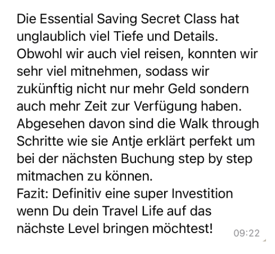 Feedback aus der Community: Die Essential Saving Secrets Class