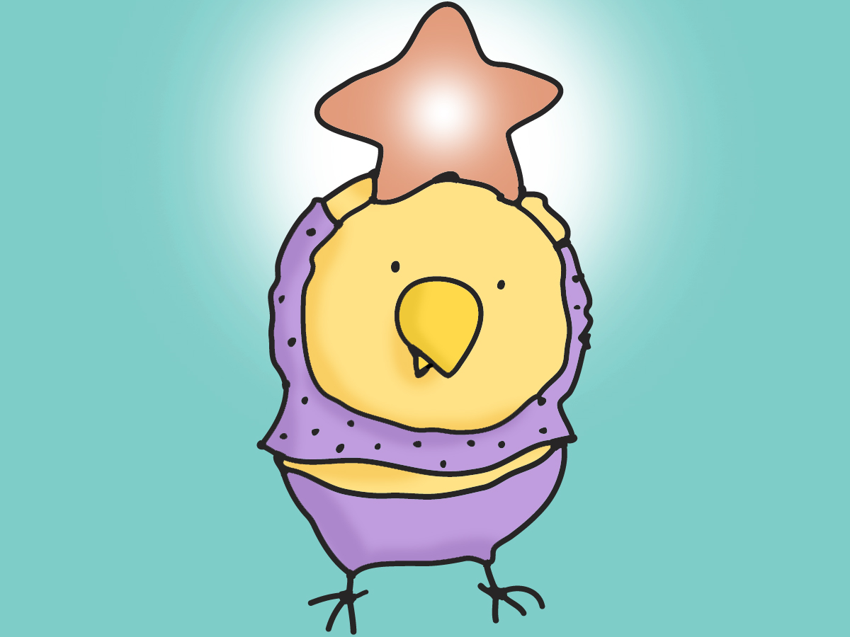 Star Chick — original hand-painted art by Leslie Ann Clark