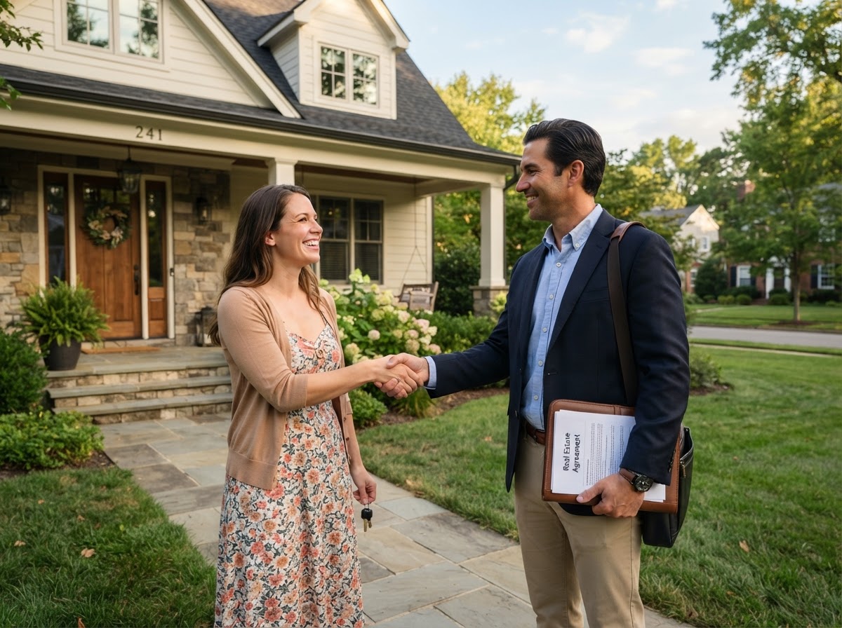 Heartland Home Buyers wholesaler shaking hands with a happy homeowner