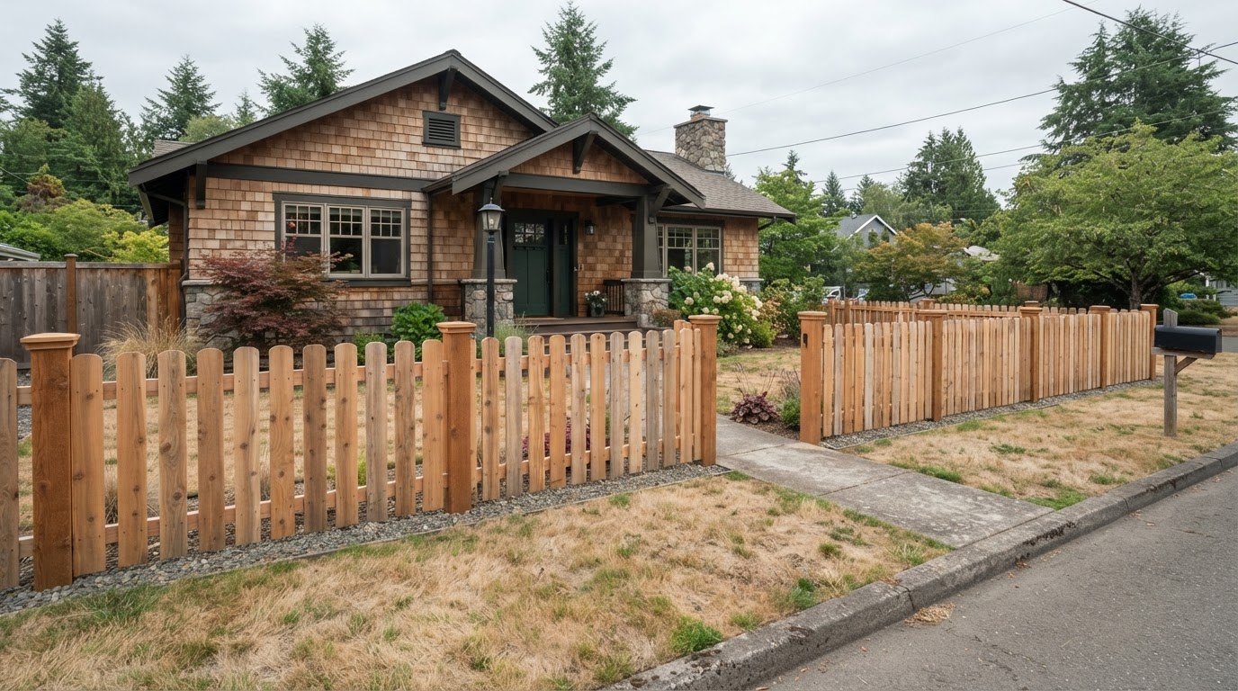Cedar Picket cedar fencing in Lake Stevens WA
