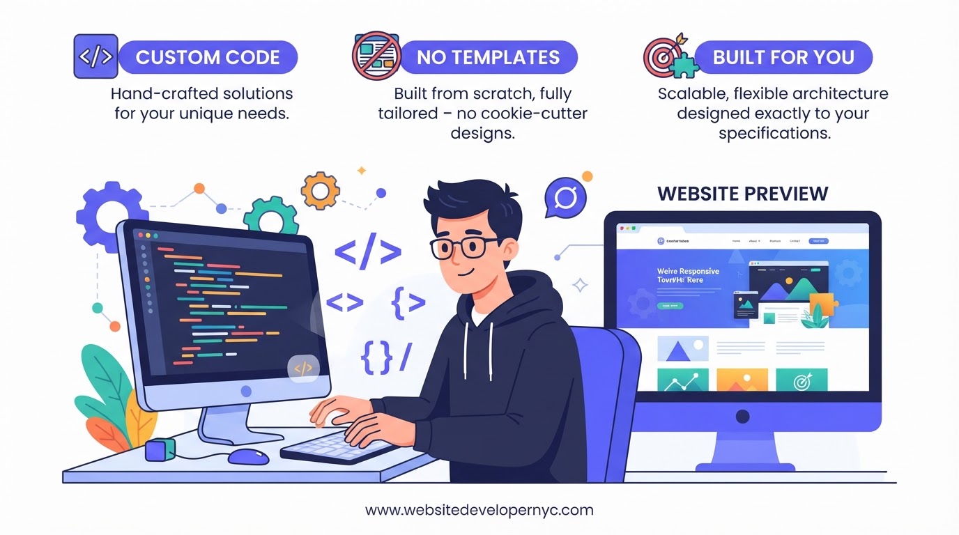 Explainer illustration: Website Development NYC in NYC
