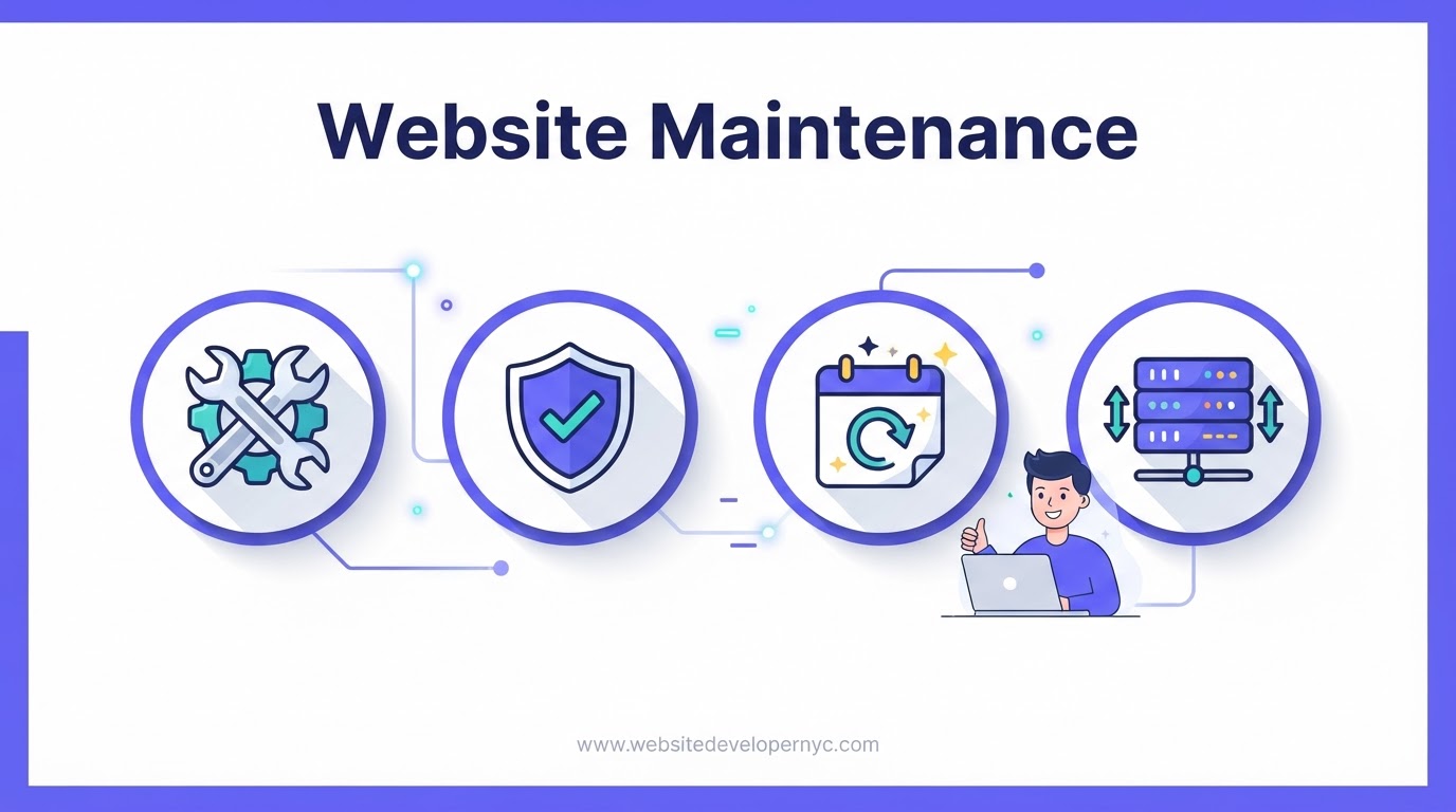 Explainer illustration: Website Maintenance NYC in NYC