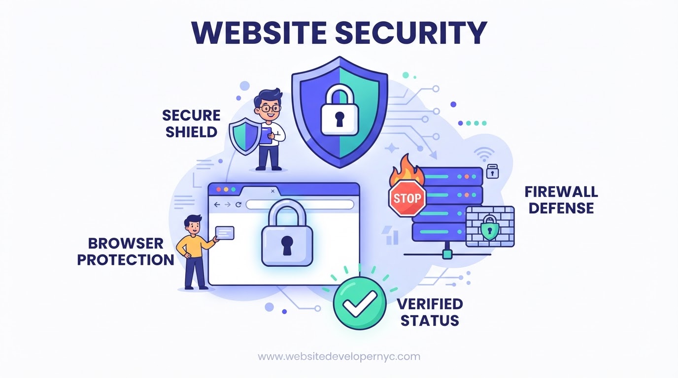 Explainer illustration: Website Security NYC in NYC