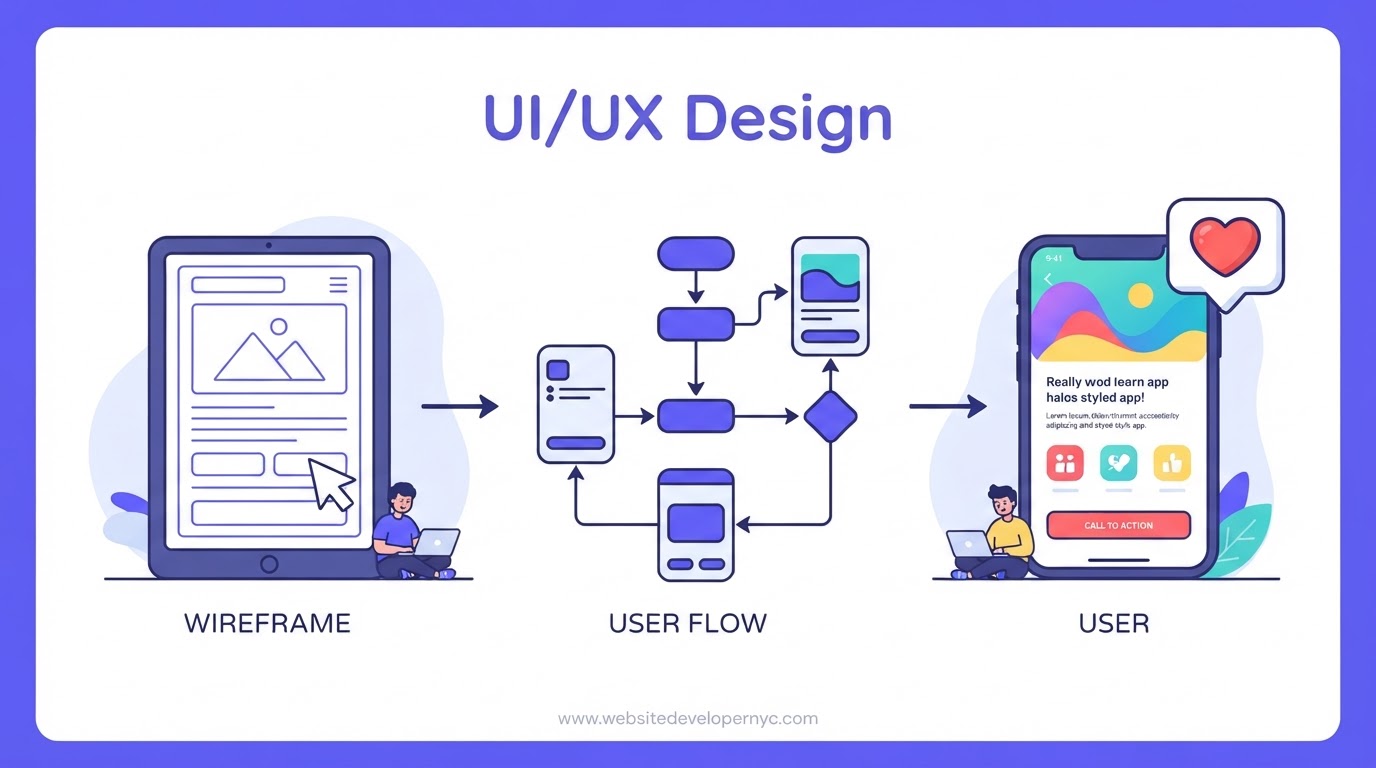 Explainer illustration: UI UX Design NYC in NYC
