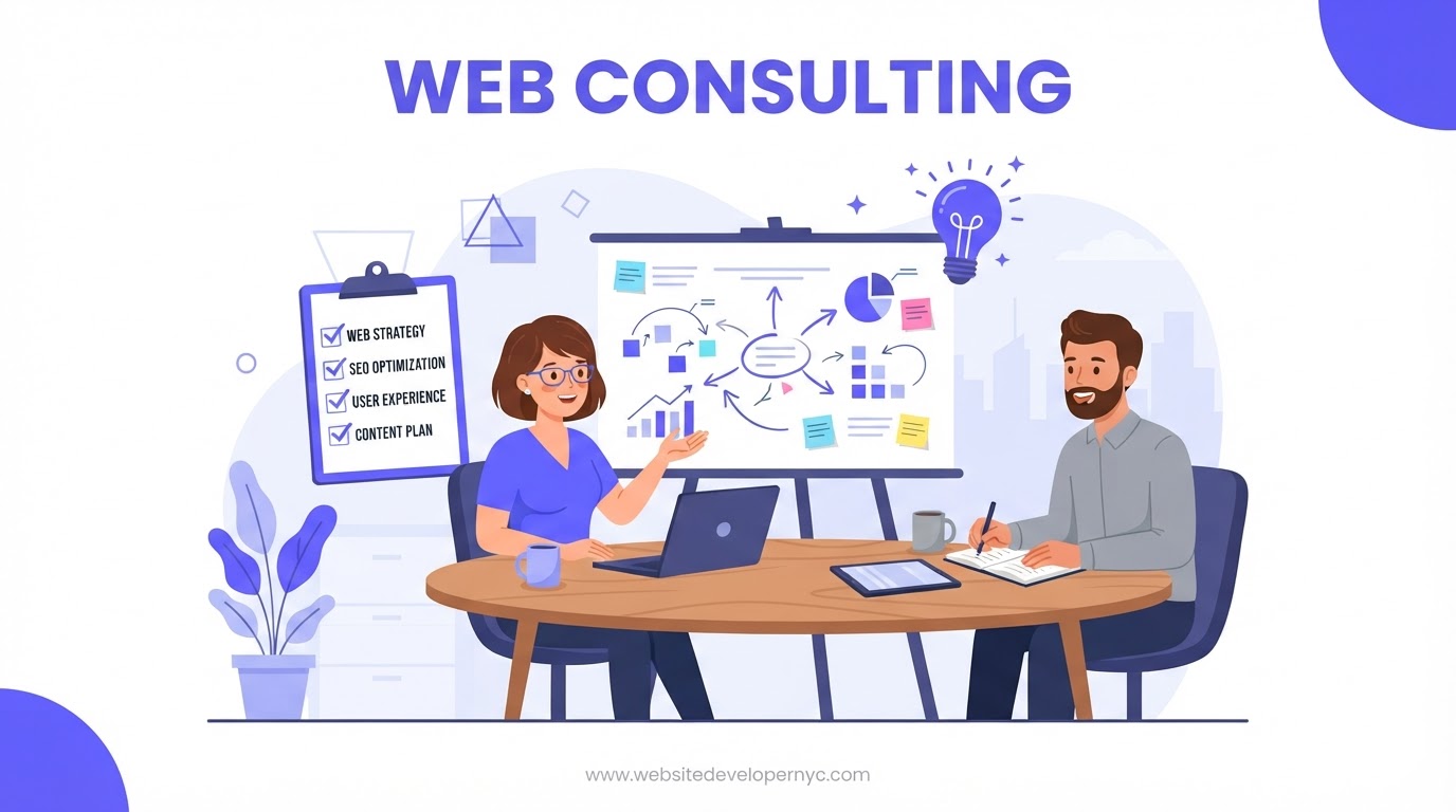 Explainer illustration: Website Consulting NYC in NYC
