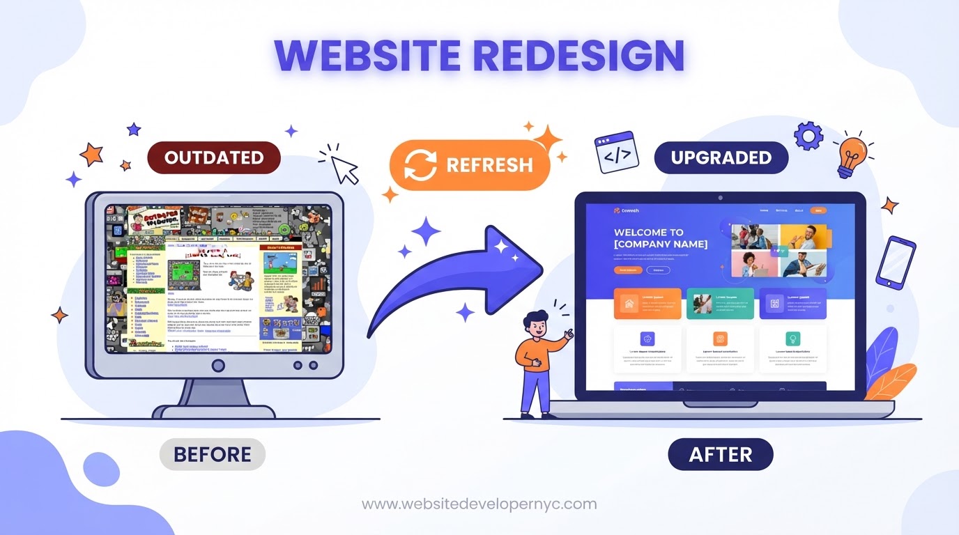Explainer illustration: Website Redesign NYC in NYC