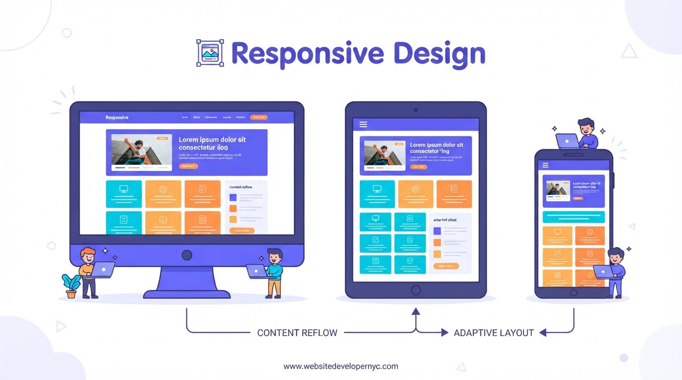 Explainer illustration: Responsive Web Design NYC in NYC