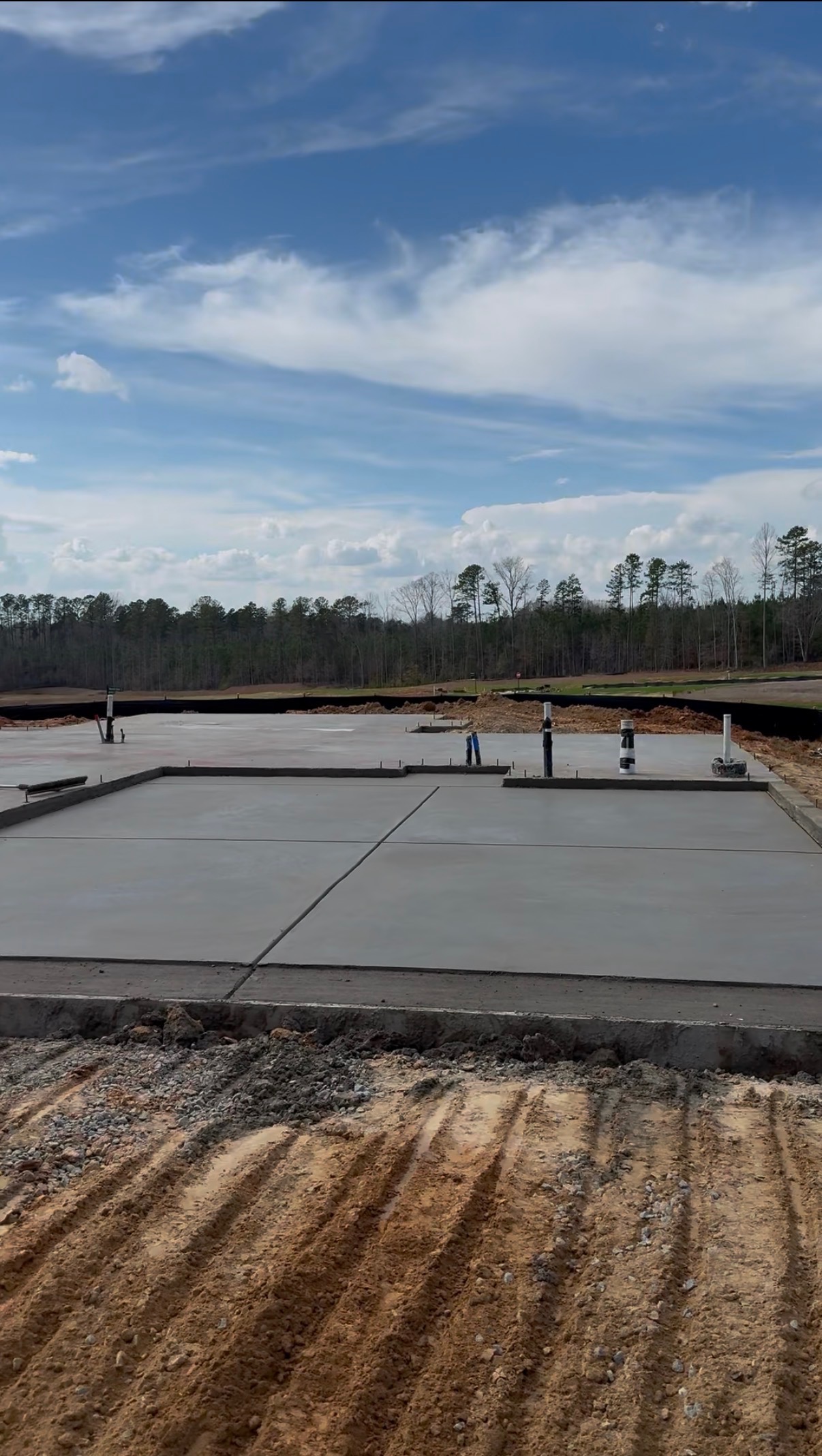 Finished Concrete Slab and Foundation Project by HV Concrete Construction