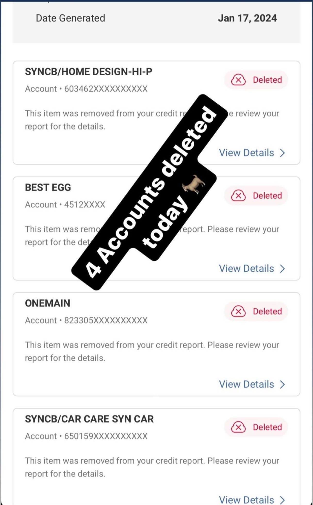 Experian dispute results updated