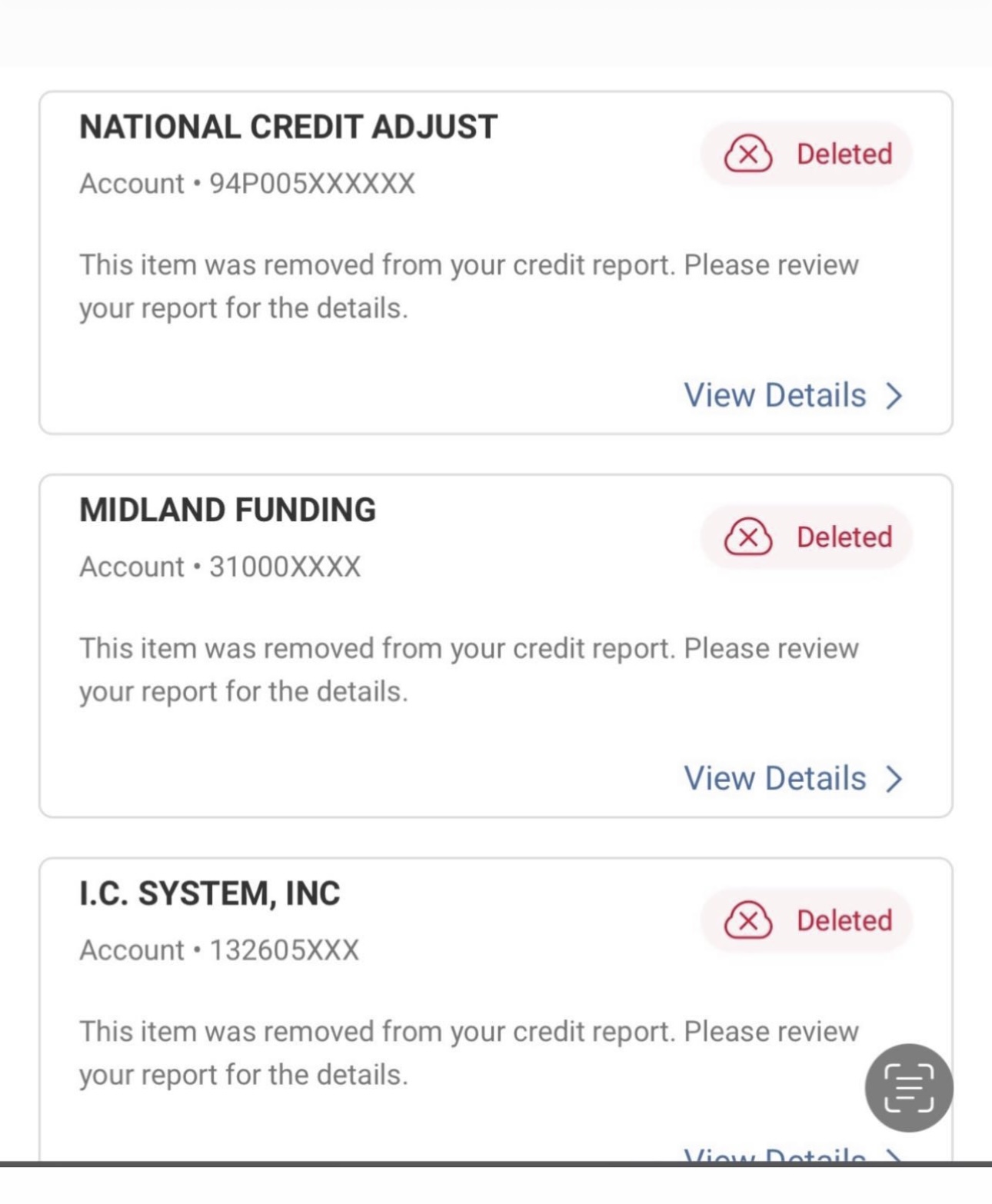 Credit bureau deletion letter - Collection removed