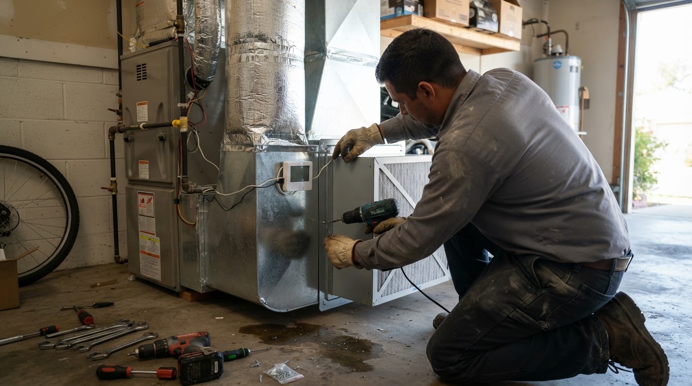 Indoor Air Quality being performed by a licensed HVAC technician in Bakersfield and Kern County, California