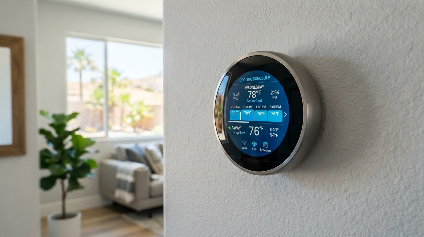 Smart Thermostat being performed by a licensed HVAC technician in Bakersfield and Kern County, California