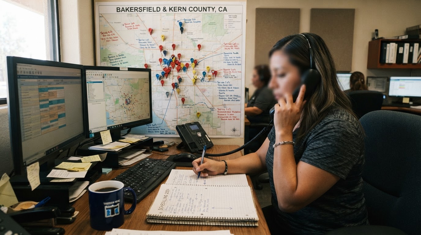New Era HVAC dispatcher scheduling service by phone for Bakersfield and Kern County customers