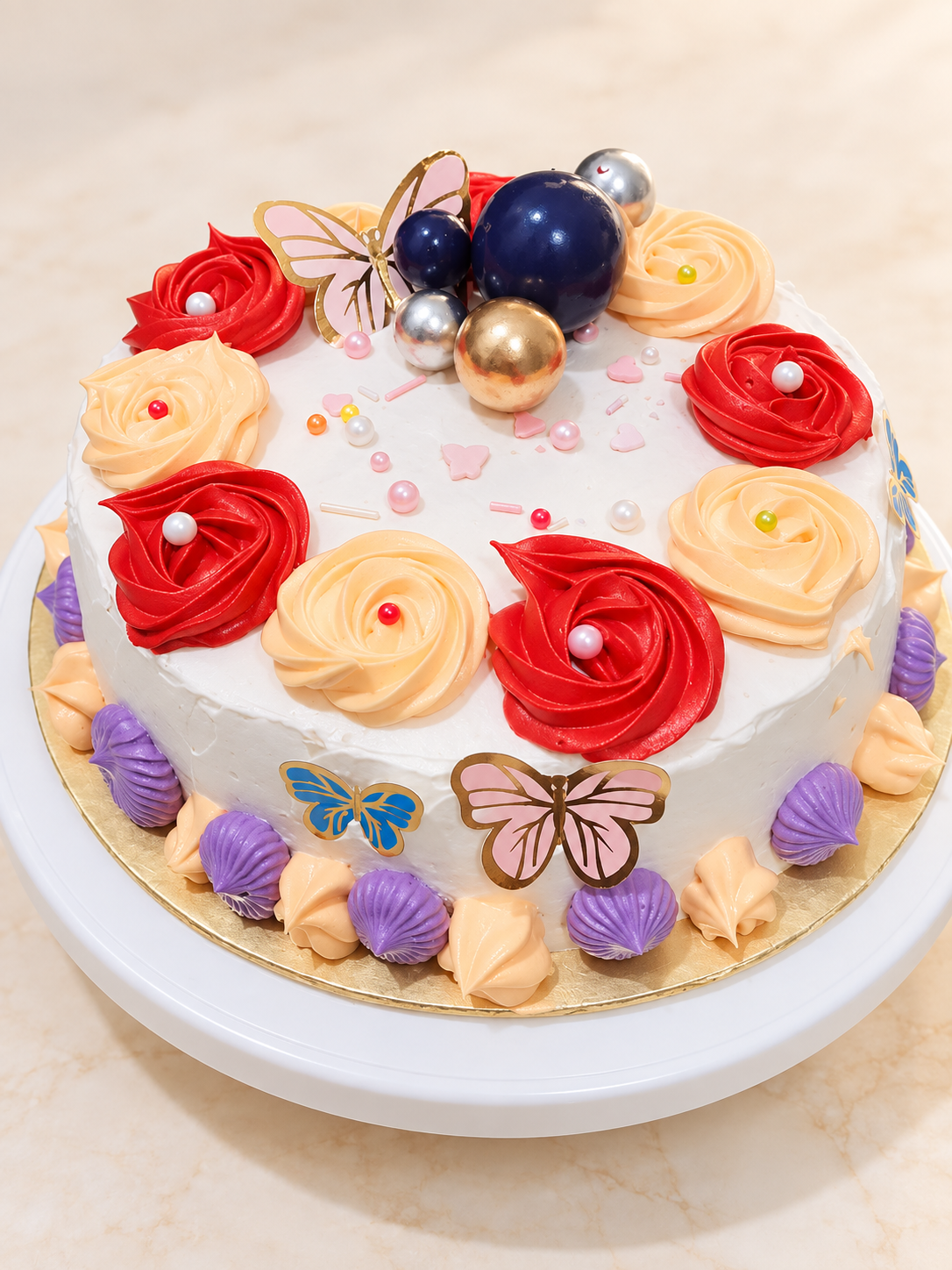 Zahra Delights Pink Rosette Cake