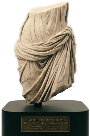 Translucent stone sculpture of a Black woman's draped hips