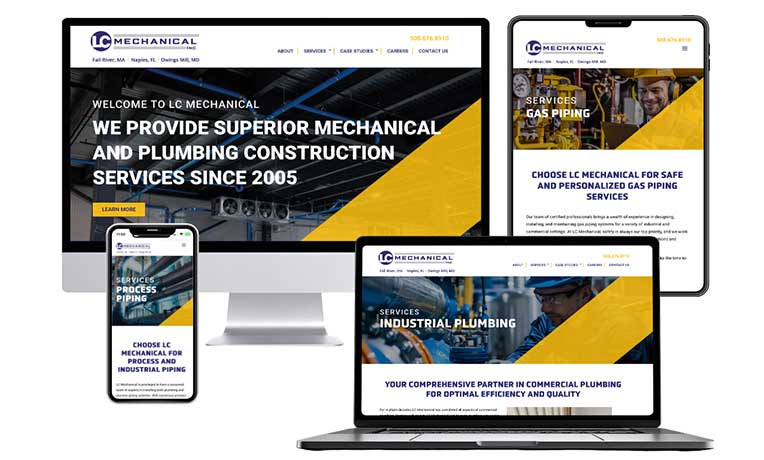 LC Mechanical website designed by Punch Creatives