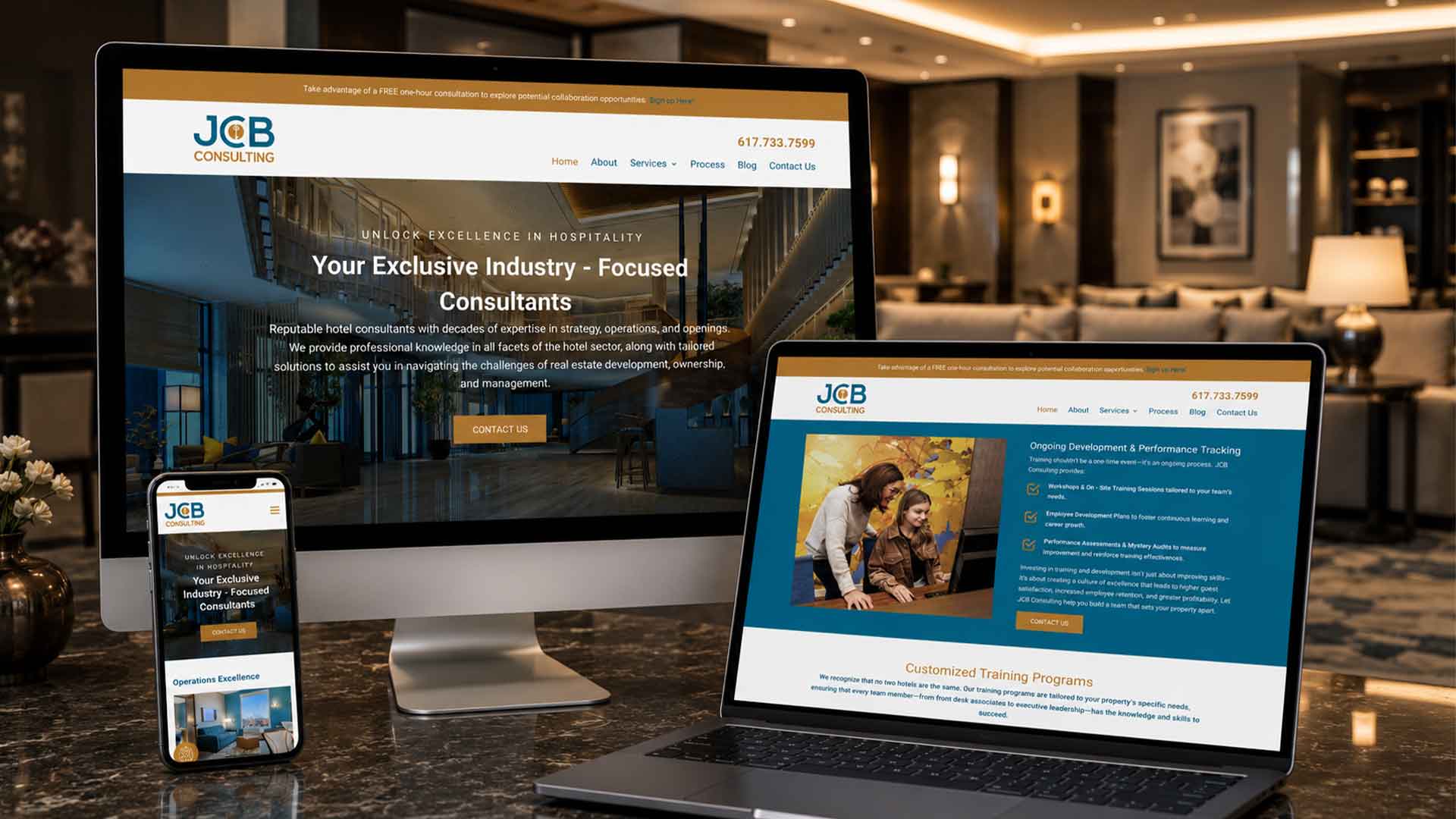 JCB Consulting multi-device website showcase