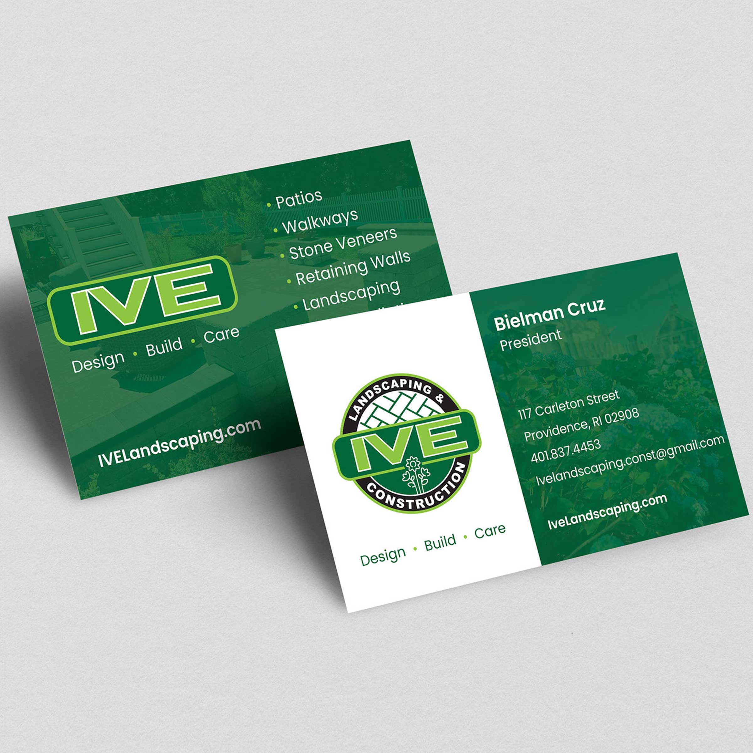 IVE Landscaping website and brand designed by Punch Creatives