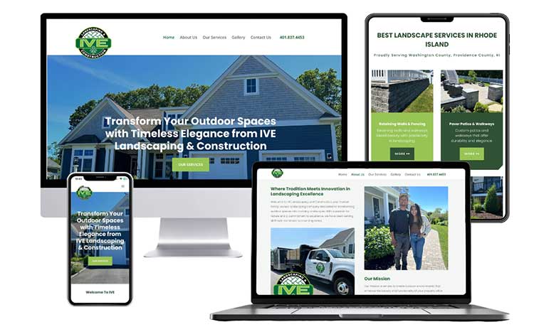 IVE Landscaping website designed by Punch Creatives