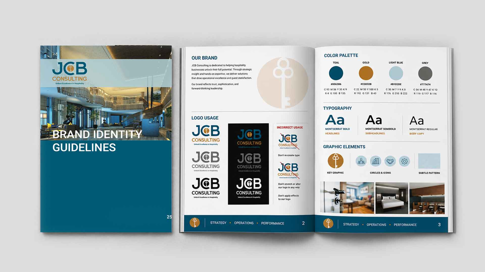 JCB Consulting brand identity guidelines and style guide booklet