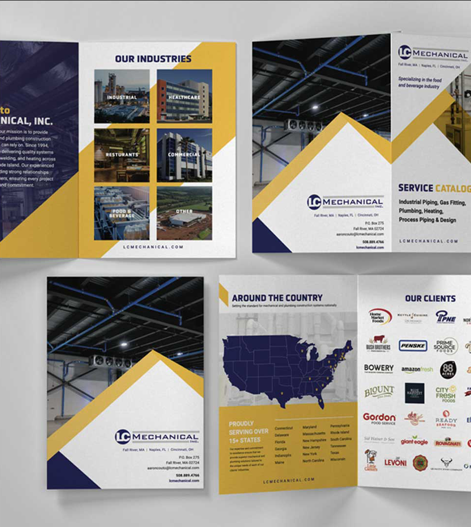 LC Mechanical tri-fold brochure and marketing collateral design