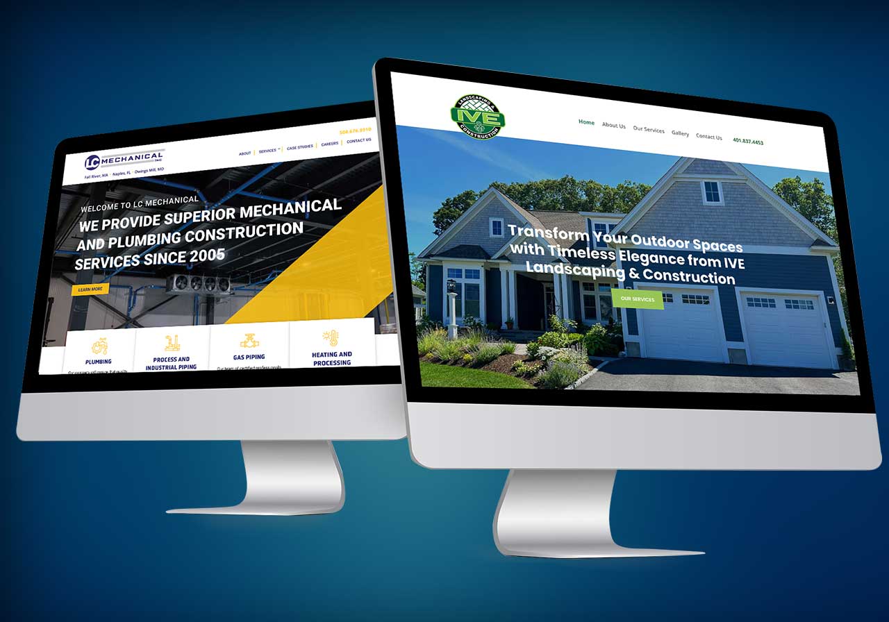 Custom website designs created by Punch Creatives