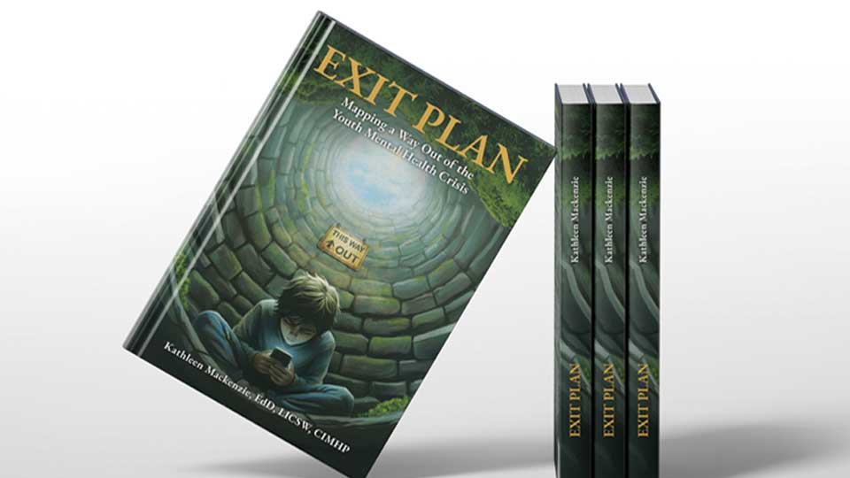 Exit Plan book cover and editorial design for Dr. Kathleen Mackenzie by Punch Creatives