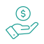 Hand holding dollar coin icon for local service ads