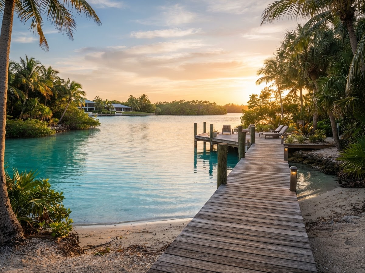 Tranquil Florida coastal scene at golden hour