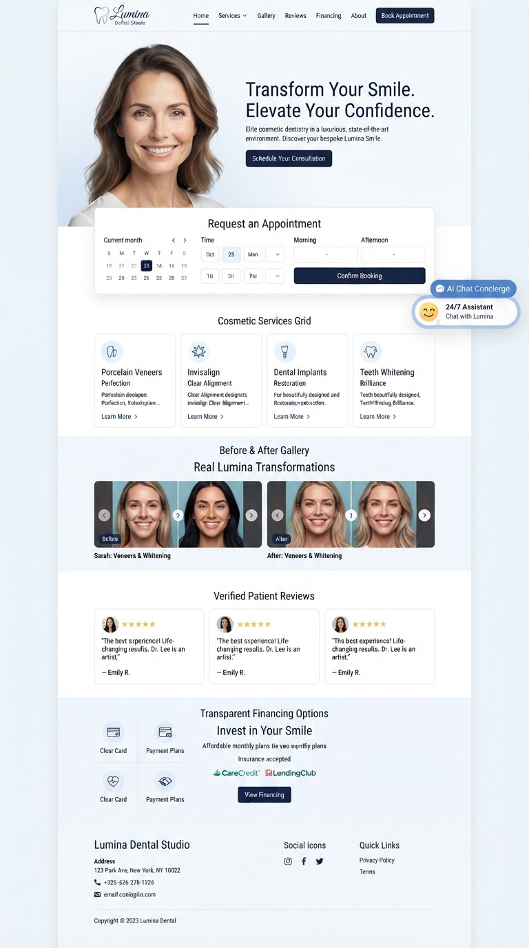Lumina Dental Studio — Premium Website Design