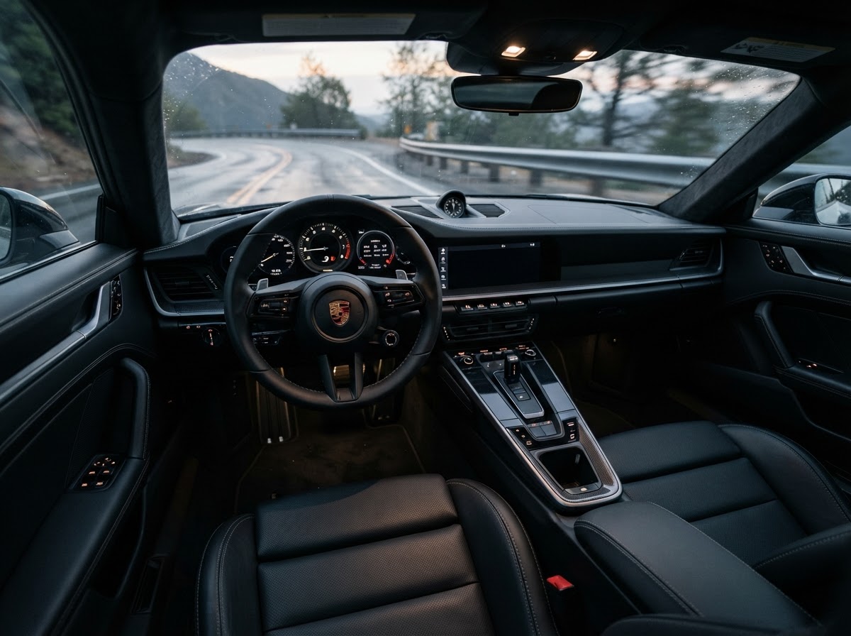 911 T interior, black