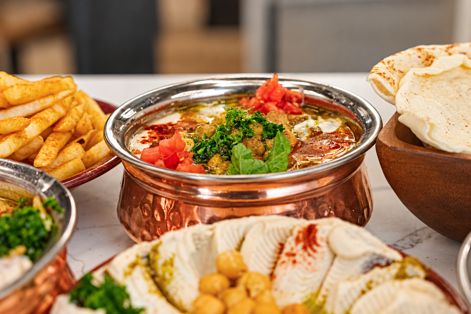 Warm Chickpea Bowl & Fresh Pita