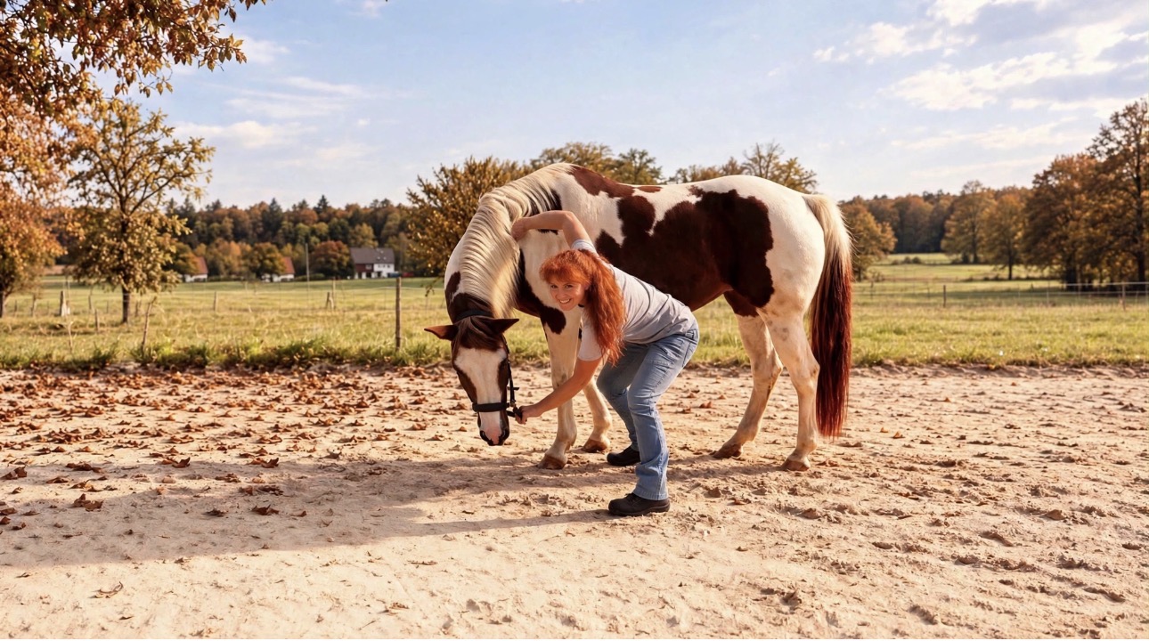Pferdephysiotherapie Tanja Schuhmacher mit Pferd