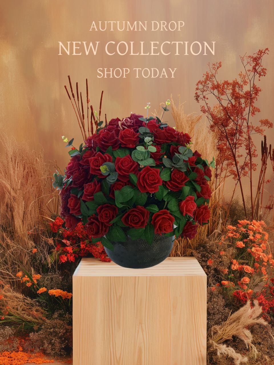 Rosas Borgoña y Otoño