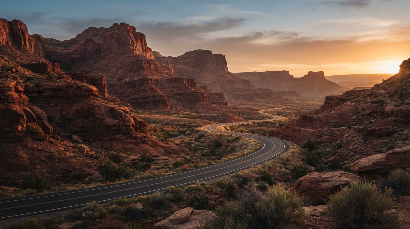 Talvion long-term vision road through mountains