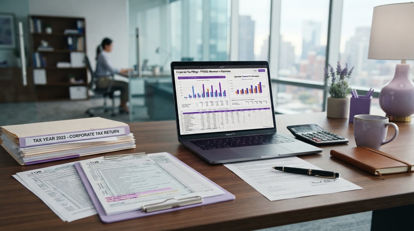 Declaración de taxes corporativos con formularios 1120