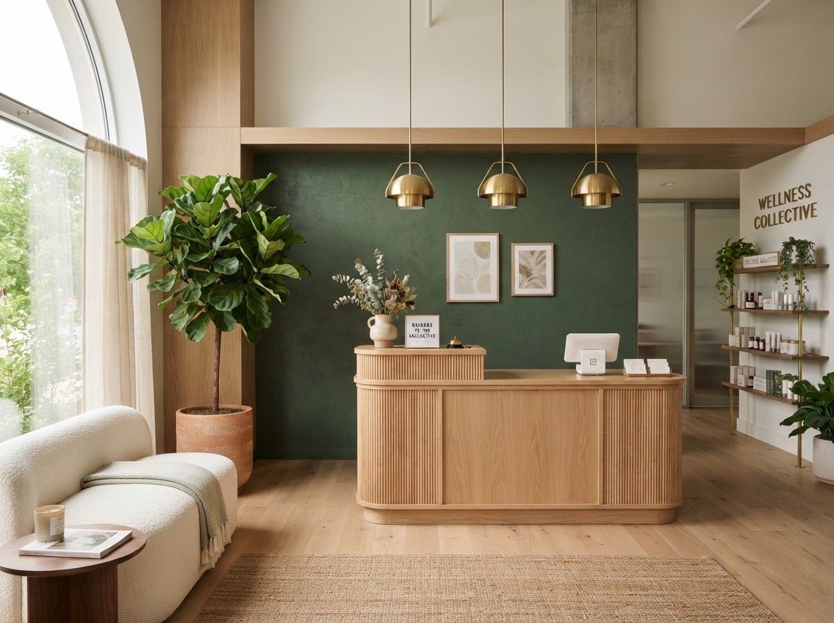 Welcoming reception lounge at The Garden