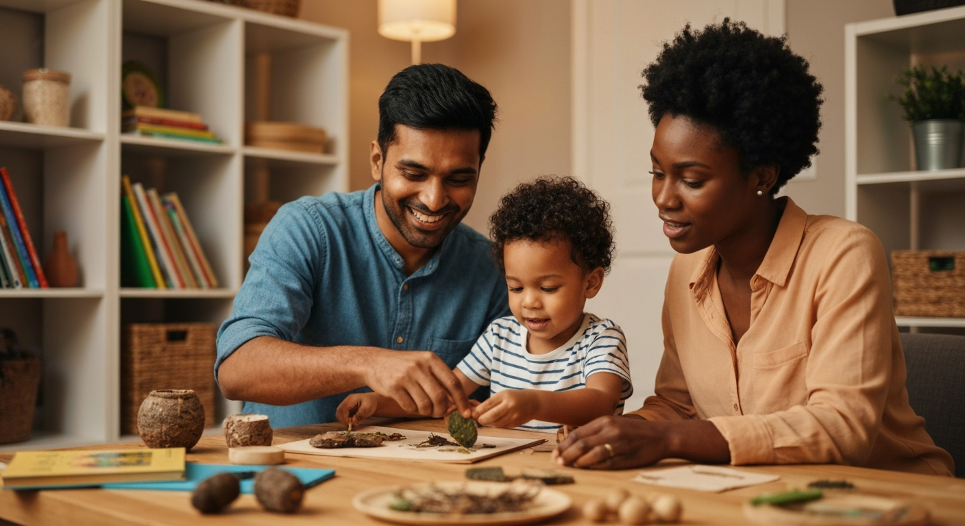 Family engaged in learning