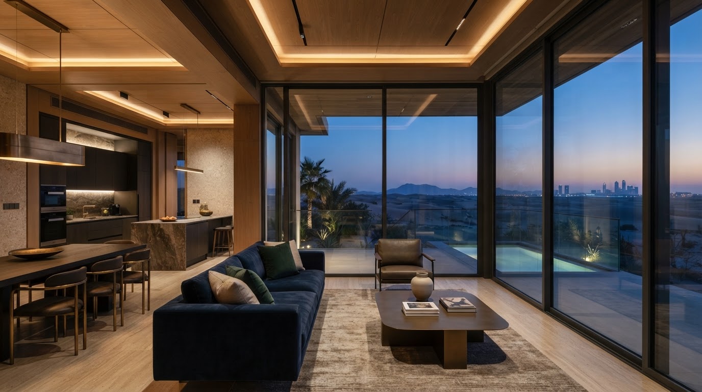 Immersive contemporary prefabricated architecture with precise modular joints and material detailing