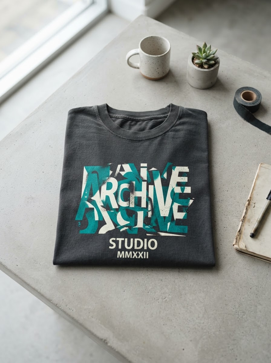 Sample T-shirt concept with typographic logo