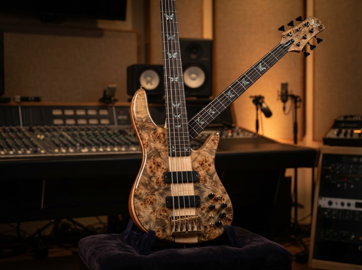 Fodera Imperial 6-String - Buckeye Burl Top, 18V Preamp, Custom Single-Coil Set
