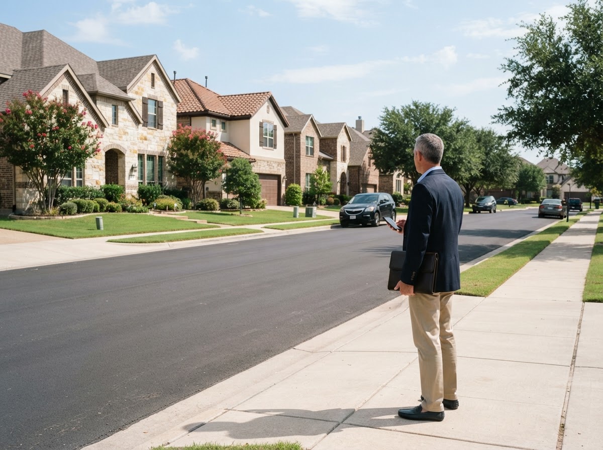 A row of homes on a residential street