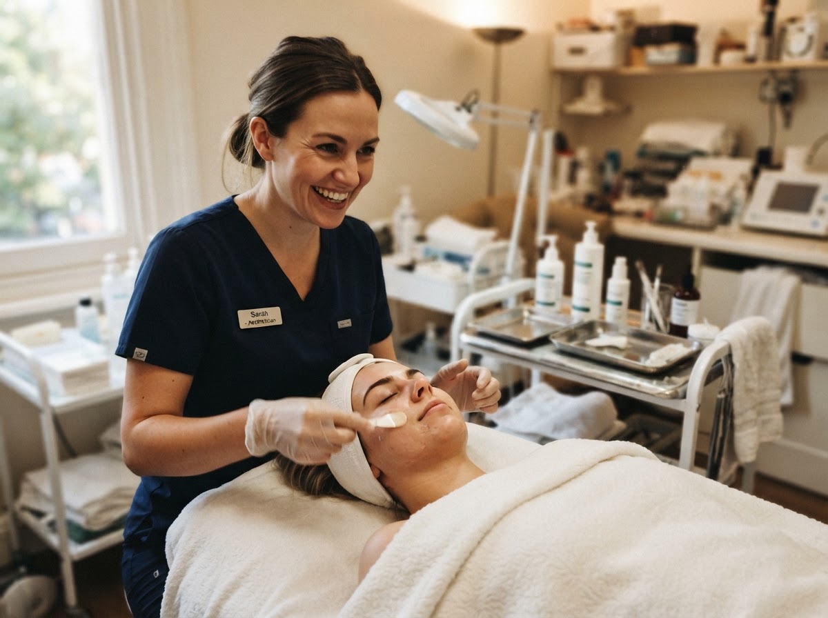 Skin Clinic owner at work