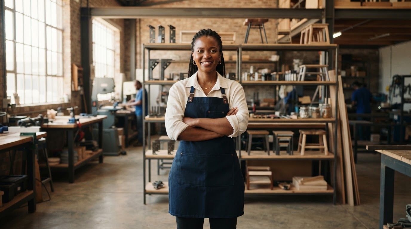 South African black entrepreneur in modern industrial production