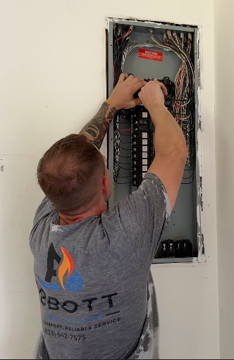 Mike Abbott evaluating electrical and system components