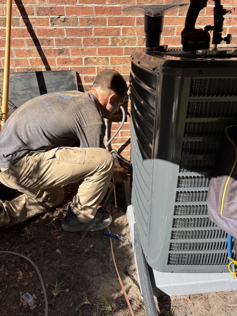 New HVAC system installed by Abbott Air Solutions at a home in Laurinburg, NC.